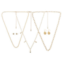 Ashley Cooper&#8482; Gold Necklace & Earrings Travel Jewelry Pouch Set