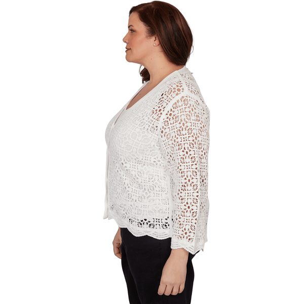 Plus Size Skye’s the Limit Sunny Blue Skies Lace Cardigan