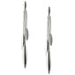 Fine Silver Plated Linear Chain Leaf Drop Pierced Earrings - image 1