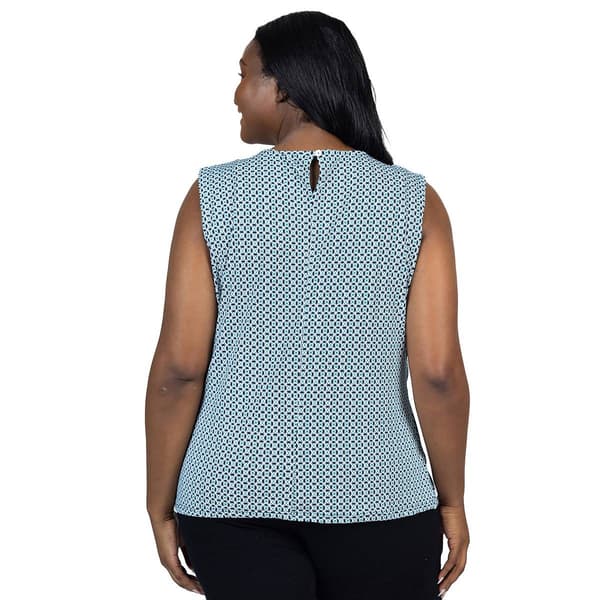Plus Size 24/7 Comfort Apparel Medallion Sleeveless Blouse
