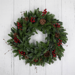 Northlight 30in. Red Berries & Pine Cones Christmas Wreath