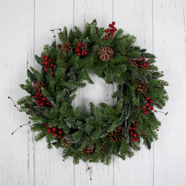 Northlight 30in. Red Berries & Pine Cones Christmas Wreath