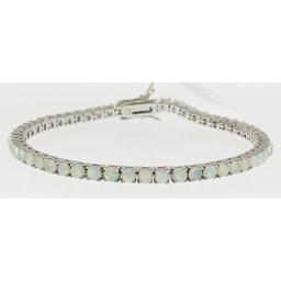 Gemstone Classics(tm) 3.00mm Round Opal Tennis Bracelet