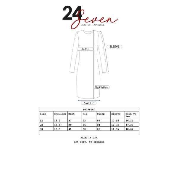 Plus Size 24/7 Comfort Apparel Short Sleeve Sheath Dress