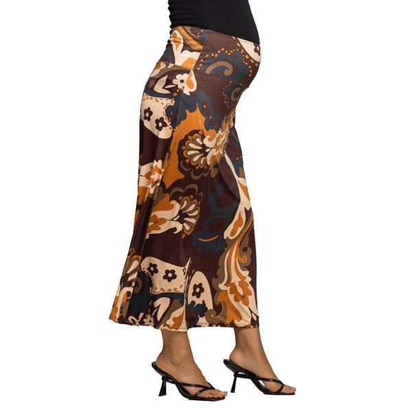 Womens 24/7 Comfort Apparel Elastic Waist Maternity Maxi Skirt