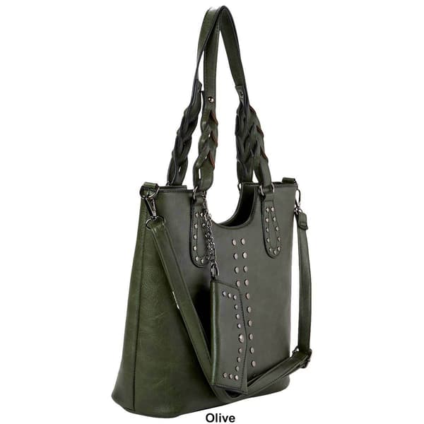Sam & Hadley Stud Tote w/ Mini Wallet Hangoff