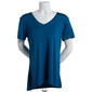 Womens Jessica Simpson Short Sleeve Solid V-Neck Pajama Tee - image 3