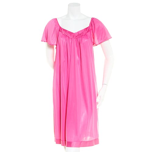 Plus Size Exquisite Form Solid Flutter Sleeve Nightshirt