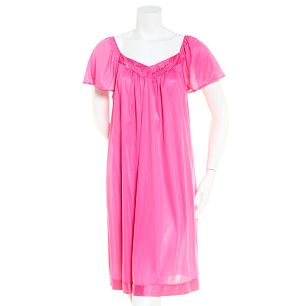 Plus Size Exquisite Form Solid Flutter Sleeve Nightgown - image 