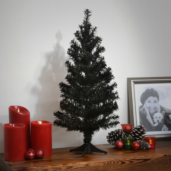National Tree 2ft. Black Tinsel Tree