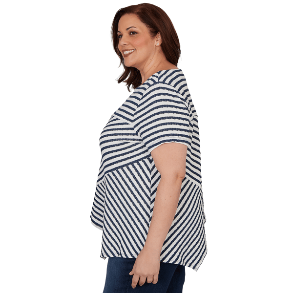 Plus Size Skye’s the Limit Summer Spice Stripe Knit Blouse