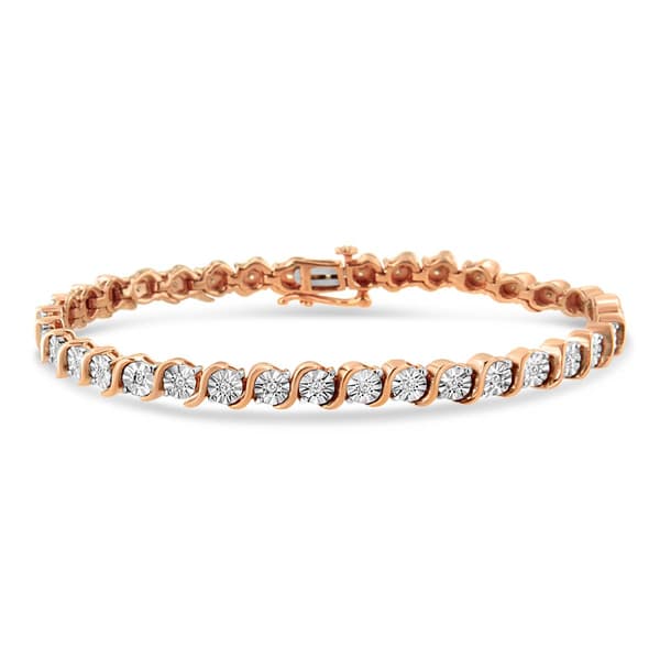 Haus of Brilliance 14kt. Rose Gold 1/4ctw. Tennis Bracelet - image 