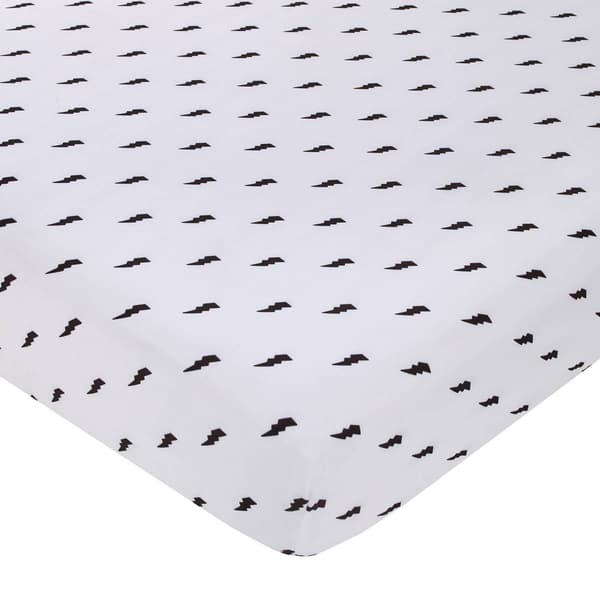 NoJo Lightning Bolt Print Crib Sheet - image 