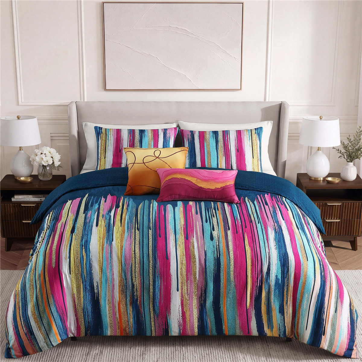 Bebejan(R) Modern Palette 100% Cotton Sateen 5pc. Comforter Set