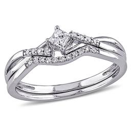 Loveblooms(tm) Princess & Round Diamond Bridal Ring Set