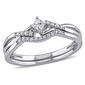 Loveblooms&#40;tm&#41; Princess & Round Diamond Bridal Ring Set - image 1