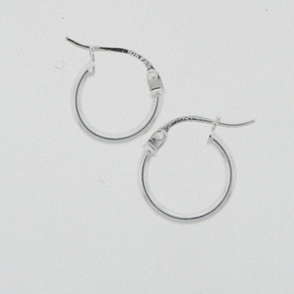 Sterling Silver Small Click Top Hoop Earrings - image 