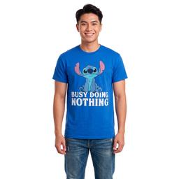 Young Mens Disney Stitch Nothing Graphic Tee