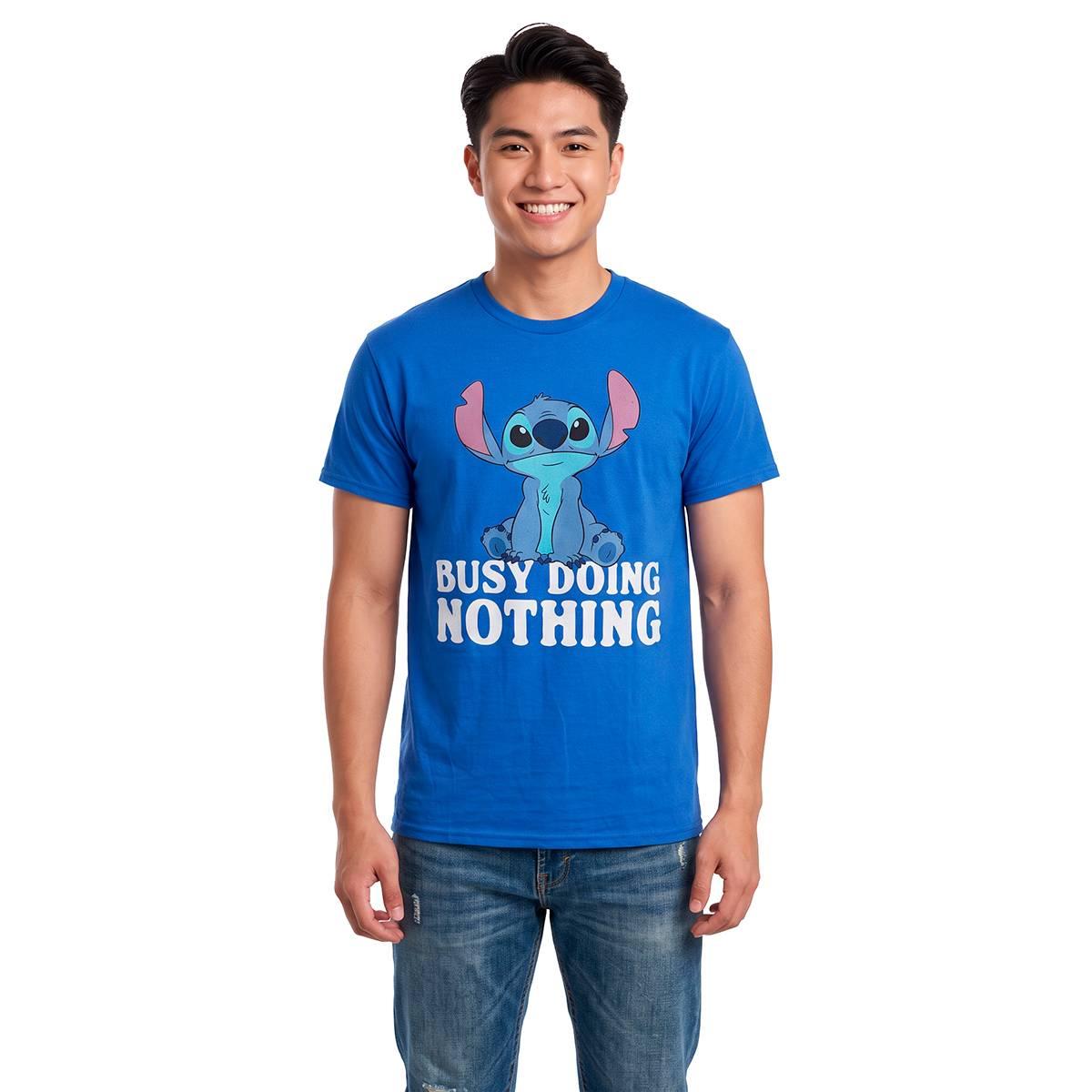 Young Mens Disney Stitch Nothing Graphic Tee