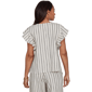 Womens Ruby Rd. Tropical Noir Flutter Sleeve Stripe Blouse - image 2