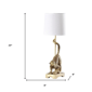 HomeRoots 24in. Gold Monkey Table Lamp with White Drum Shade - image 2