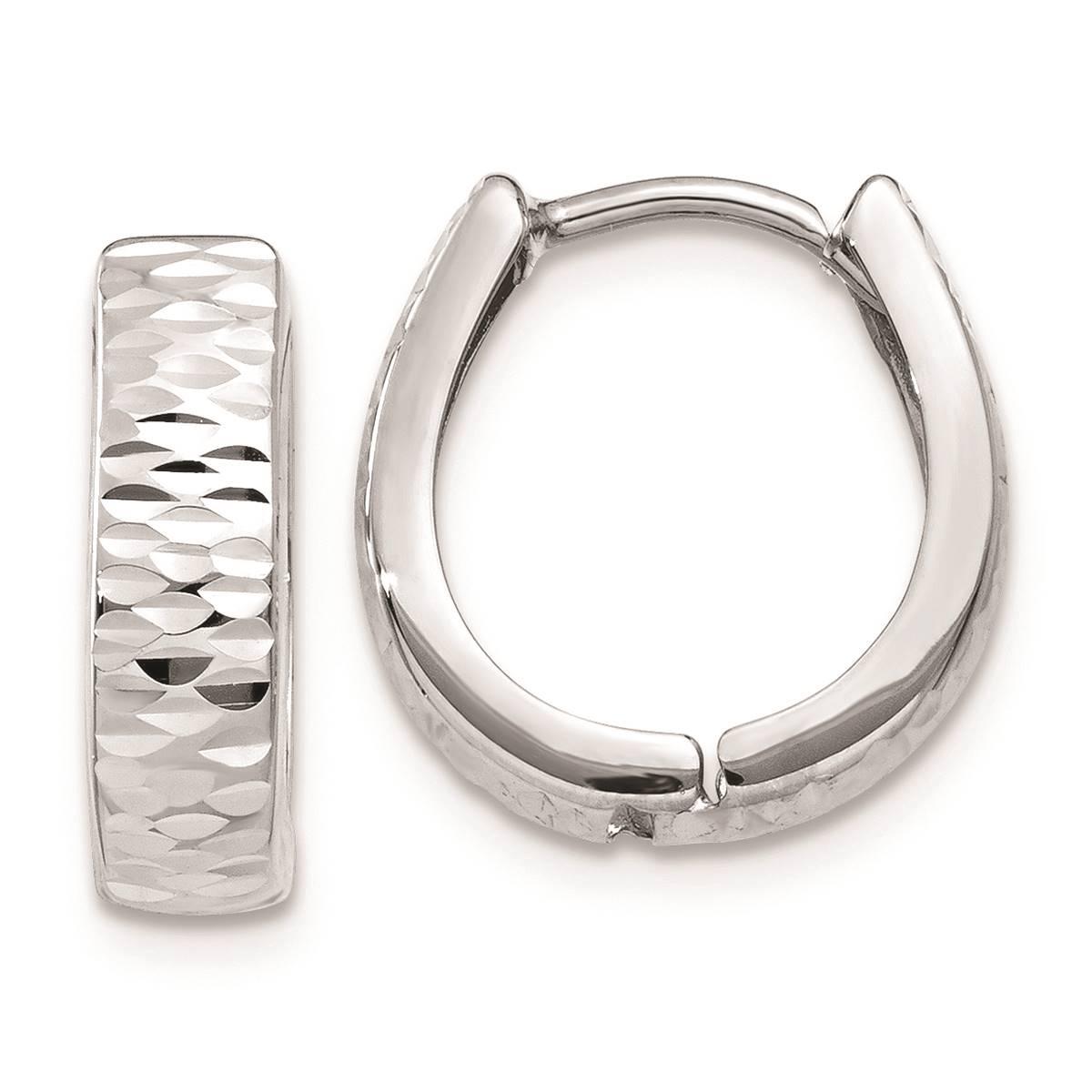Gold Classics™ 14kt. White Gold Textured Hoop Earrings