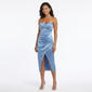 Juniors Emerald Sundae Strapless Satin Twist Corset Midi Dress - image 1