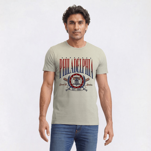 Mens Tailgate Philly Baseball Liberty Bell Bombers Tee - image 