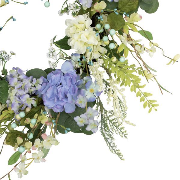 Northlight 26in. Hyacinths & Hydrangea Fern Spring Wreath