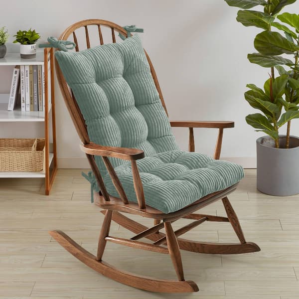 Sweet Home Collection 2pc. Non-Slip Velvet Rocking Chair Cushions