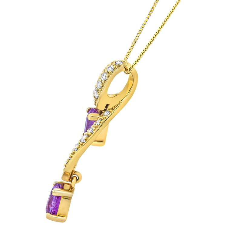 Haus of Brilliance 14kt. Yellow Gold Purple Sapphire Pendant