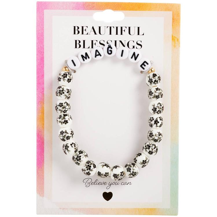 Beautiful Blessings Black & White Cloisonne Imagine Bracelet