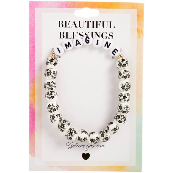 Beautiful Blessings Black & White Cloisonne Imagine Bracelet - image 