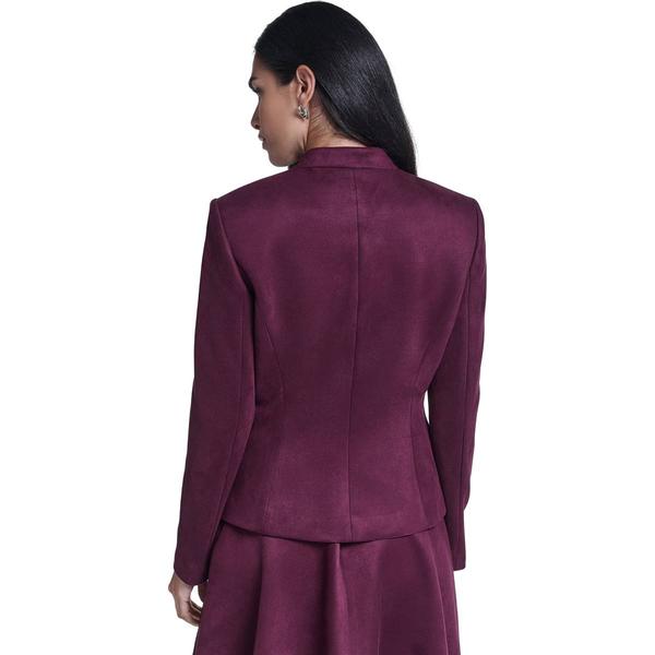 Petite Calvin Klein Long Sleeve Suede Open Front Blazer