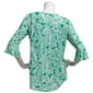 Womens Notations 3/4 Ruffle Sleeve Keyhole Neck Paisley Blouse - image 2