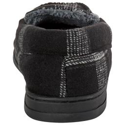 Mens Preswick & Moore® Microsuede Moccasin Slippers - Black Plaid