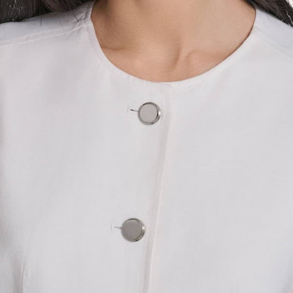 Womens Calvin Klein Sleeveless Solid Button Front Linen Vest