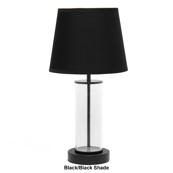 Simple Designs Encased Metal & Clear Glass Table Lamp