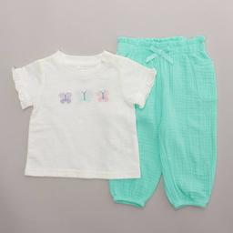 Baby Girl (NB-9M) Quiltex Butterfly 2pc. Top & Pants Set