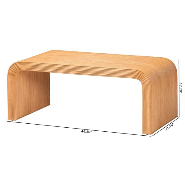 bali & pari Guevara Bohemian Fluted Rattan Coffee Table