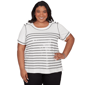 Plus Size Alfred Dunner Crowd Pleaser Sequin Stripe Blouse - image 1