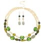 Ashley Cooper&#40;tm&#41; 2-Row Green Beaded Necklace & Earrings Set - image 1