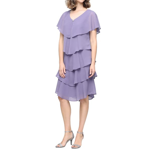 Petite SLNY Beaded Shoulder Tiered Capelet