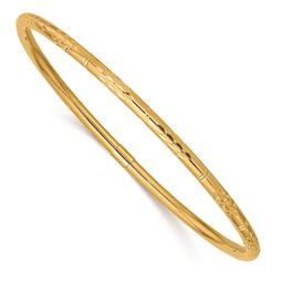 14kt. Gold Polished Diamond-Cut Slip-On Bangle Bracelet