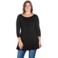 Plus Size 24/7 Comfort Apparel Ruched Sleeve Swing Tunic - image 1