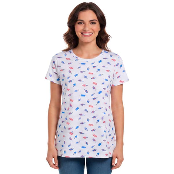Petite Preswick & Moore(R) Short Sleeve Ice Cream Crew Neck Tee - image 