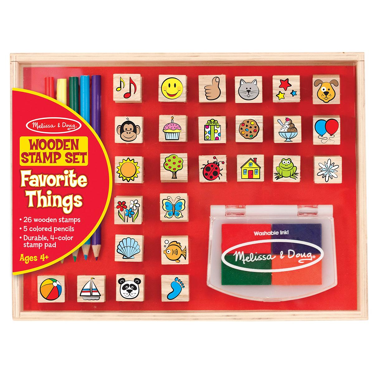 Melissa & Doug® Wooden Favorite Things Stamp Set,Specials : American Fashion Style Bags On Sale