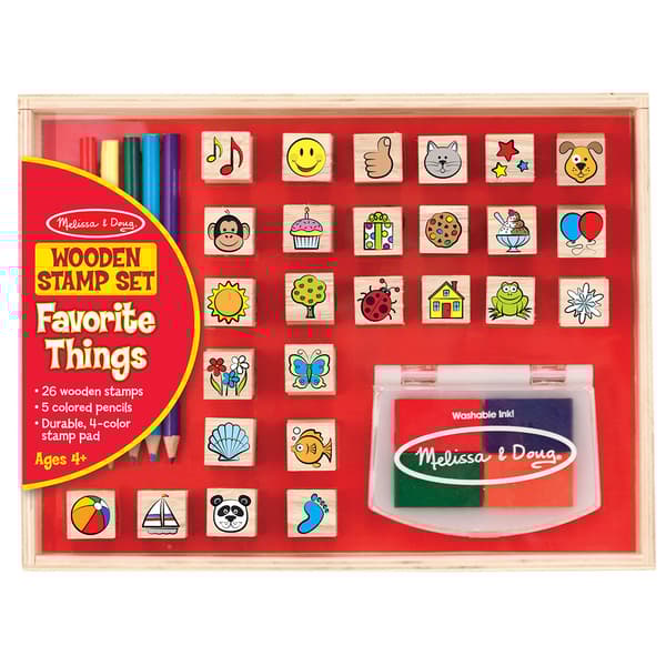 Melissa & Doug&#40;R&#41; Wooden Favorite Things Stamp Set - image 