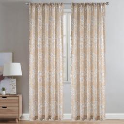 Laura Ashley(R) Bridgette Text Rod Pocket Panel Curtain
