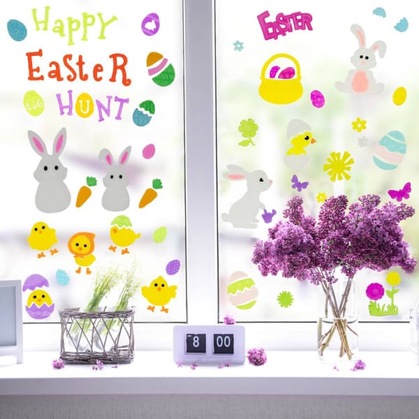 Northlight Seasonal Easter Gel Window Clings -  Set of 6